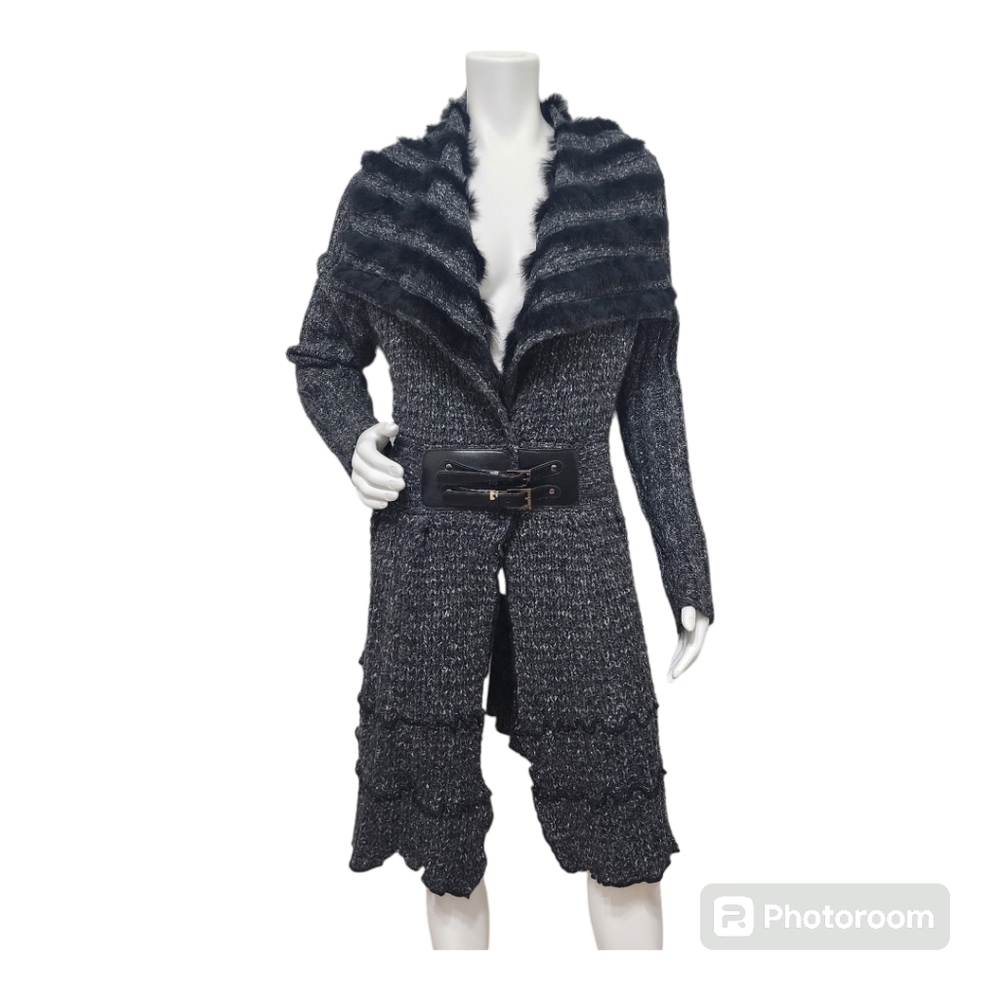 Knits by Milano Wool Mohair Black Boho Cardigan Size 1X - Picture 1 of 11